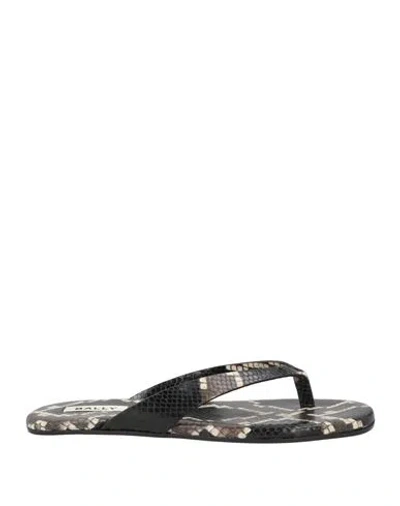 Bally Man Thong Sandal Black Size 8 Goat Skin