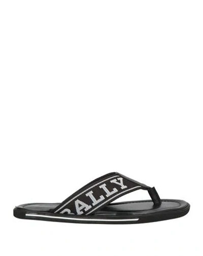Bally Man Thong Sandal Black Size 8 Textile Fibers