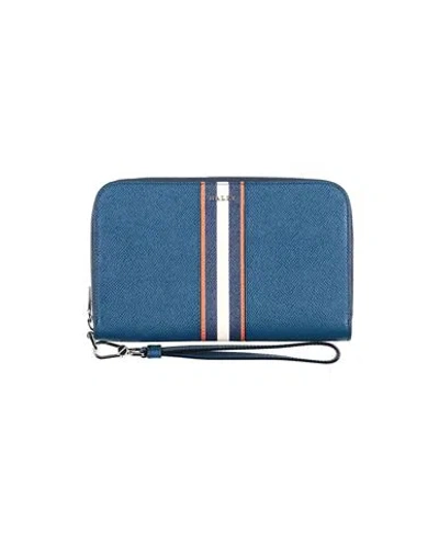 Bally Woman Wallet Navy Blue Size - Calfskin