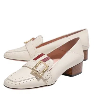 Bally Marcella Janelle Studded Leather Pumps In White