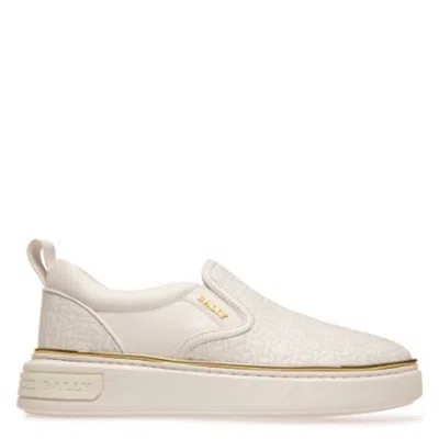 Bally Mardy Monogram Quilted Leather Sneakers In White