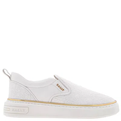 Bally Mardy Monogram Quilted Leather Sneakers In White