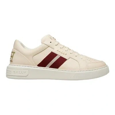 Pre-owned Bally Marell 6300605 Men's Bone Calf Plain Leather Sneakers Msrp $550 In White