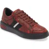 Bally Marell Snakeskin Embossed Leather Sneaker In  Red