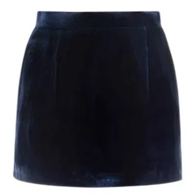 Bally Marine Velvet Mini Skirt In Black
