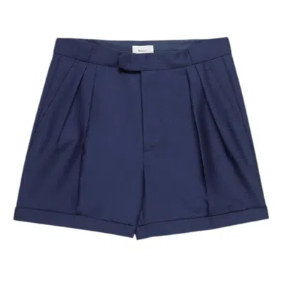 Bally Marine Wool Bermuda Shorts In Blue
