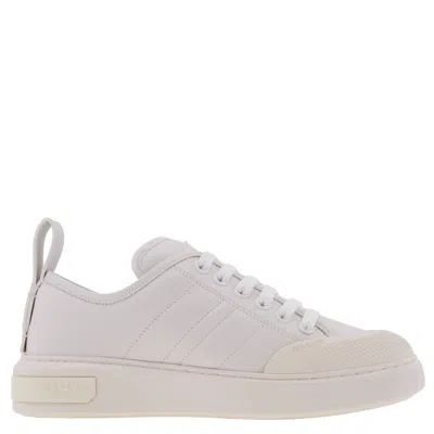 Bally Medyn Stripe Detailing Leather Sneakers, Brand Size 35 ( Us Size 4.5 ) In White