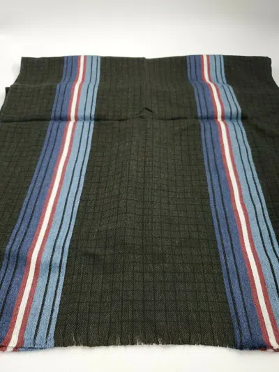 Bally Men's 6217193 Multi Ink Wool Scarf In Blue