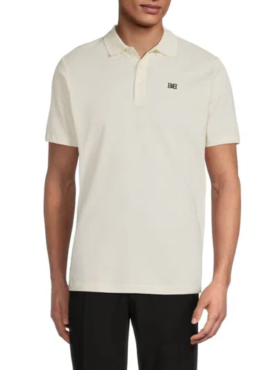 Bally Men's B-chain Embroidered-logo Cotton Polo Shirt In White