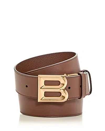 Bally Men's B Logo Reversible Leather Belt In Brown