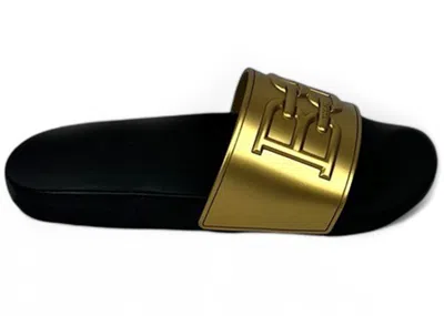 Pre-owned Bally Men's  Scotty Rubber Sandal Sneakers In Gold/black In Multi