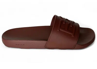 Pre-owned Bally Men's  Scotty Rubber Sandal Sneakers In Heritage Red
