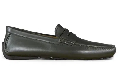Pre-owned Bally Men's  Warno Leather Drivers Sneakers In Fango In Brown