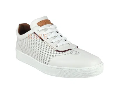 Pre-owned Bally Men's Baxley White Perforated Leather Sneakers Shoes Size 10.5 Us Box