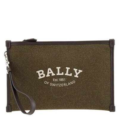 Bally Men's Benery Logo Clutch Bag - Deep Moss In Blue