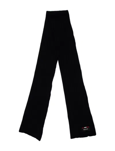Bally Men's Blue Knit Wool Scarf 6240323 In Black
