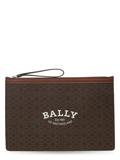 Bally Men's Bollis Logo Large Clutch Bag In Brown