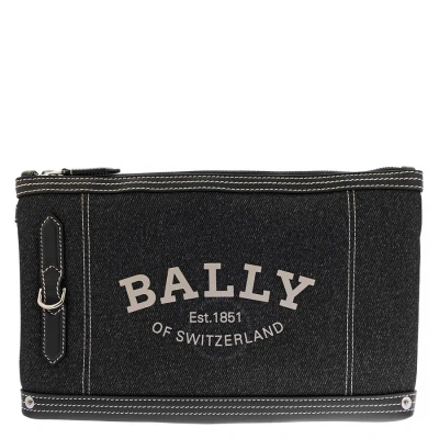 Bally Men's Chanley Nylon Denim Clutch Bag In Black