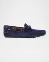 Bally Men's Clarkson Suede Boat Shoes In Blue