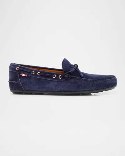 Bally Men's Clarkson Suede Boat Shoes In Blue