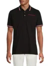 Bally Men's Contrast-tipped Cotton Polo Shirt In Black