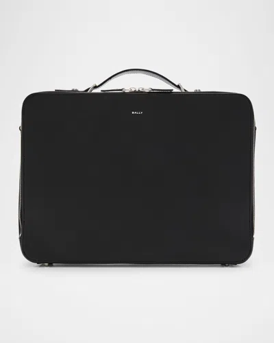 Bally Men's Deco Leather Briefcase In Blackpalladio