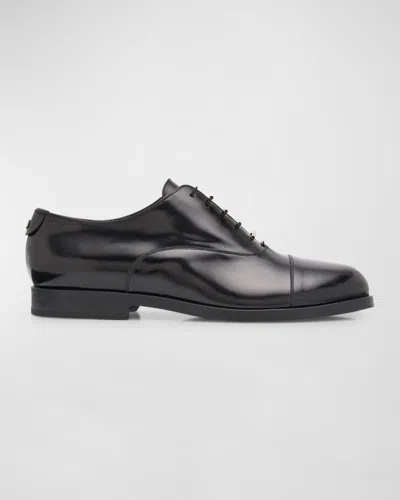 Bally Men's Egli Brushed Leather Oxfords In Black