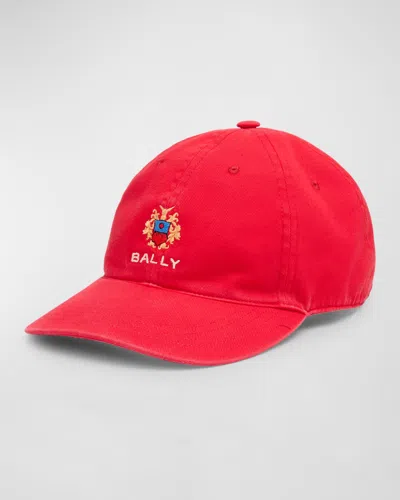 BALLY MEN'S EMBROIDERED LOGO CREST BASEBALL CAP