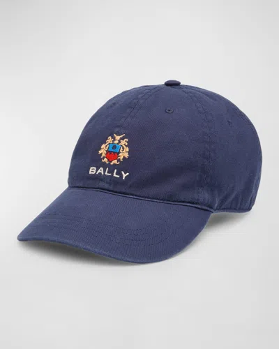 BALLY MEN'S EMBROIDERED LOGO CREST BASEBALL CAP