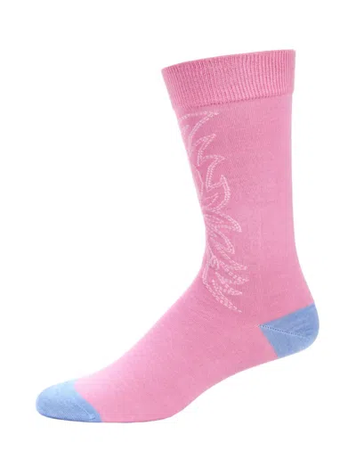 Bally Men's Embroidered Socks In Pink