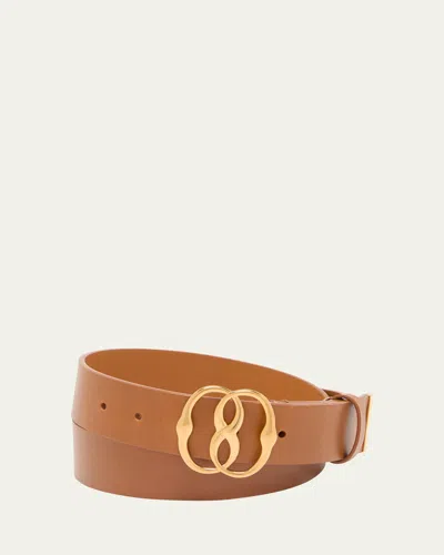 Bally Men's Interlock Buckle Leather Belt In Brown