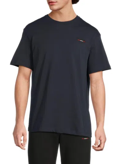 Bally Men's Logo Cotton T-shirt In Blue