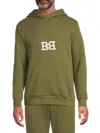 Bally Men's Logo Graphic Cotton Hoodie In Green