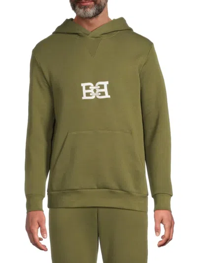 Bally Men's Logo Graphic Cotton Hoodie In Green