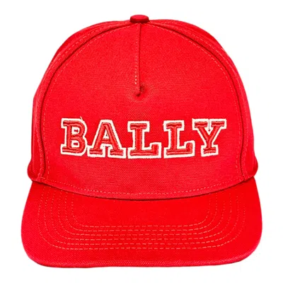 Bally Men's Logo Orange River Baseball Cap 630780 In Red