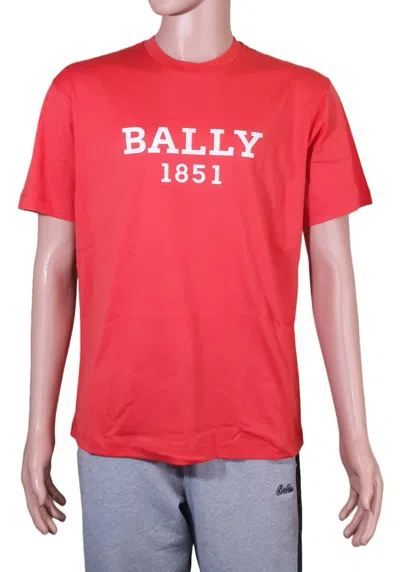 Bally Men's Logo T-shirt In Orange River In Red