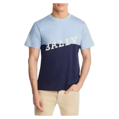 Bally Men's Logo T-shirt In Poolside/midnight In Blue