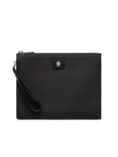 Bally Men's Logo Zip Washbag In Black
