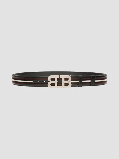Bally Men's Mirror B Buckle Reversible Belt In Black