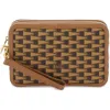 Bally Pennant Monogram-pattern Crossbody Bag In Beige