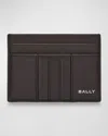 Bally Men's Mythos Leather Card Holder In Ebano 21 Palladio