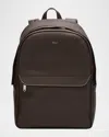Bally Men's Oeden Leather Backpack In Ebano 21palladio