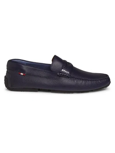 Bally Men's Palven-u Leather Loafers In Blue