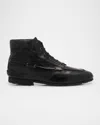 Bally Men's Paphos Leather Lace-up Boots In Black
