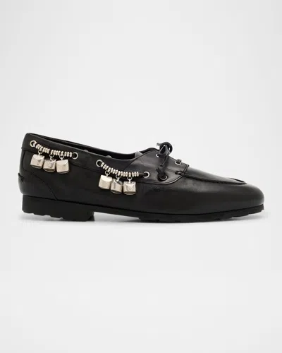 Bally Men's Payat Bell Leather Boat Shoes In Black