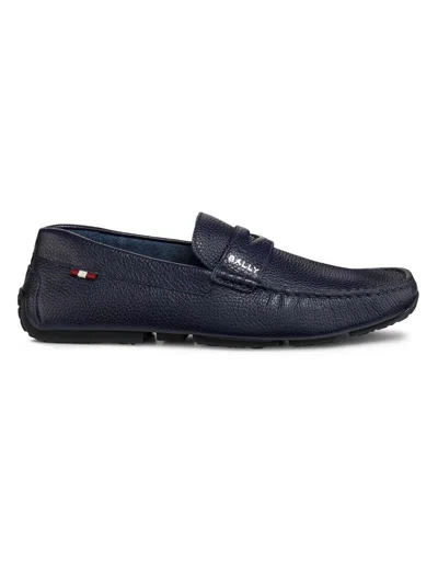 Bally Men's Pilot Pavlos Leather Driving Loafers In Blue