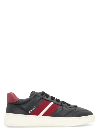 Bally Raise Logo-print Leather Sneakers In Black