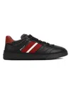Bally Low-top Leather Sneakers With Stripe And Perforations In Black