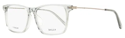 Bally Men's Rectangular Titanium Eyeglasses By5057d 020 Transparent Gray 56mm In Multi