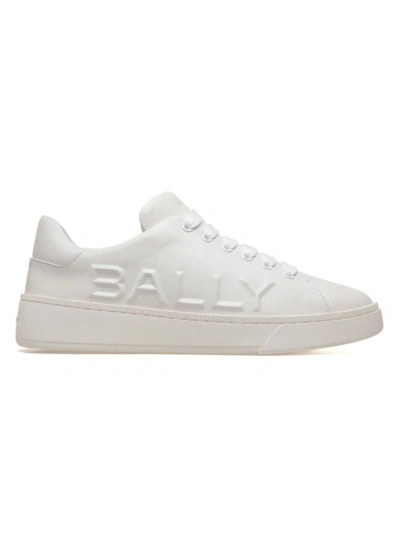 Bally Men's Reka Logo Leather Low-top Trainers In White